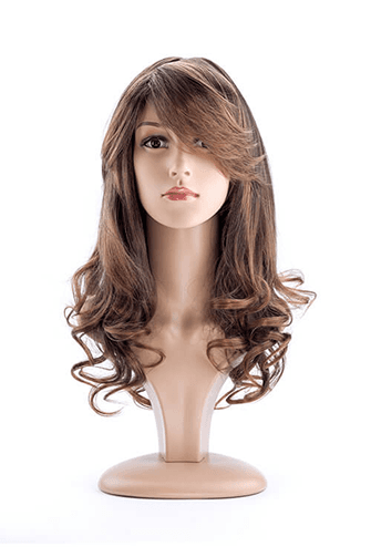 Wig style on mannequin